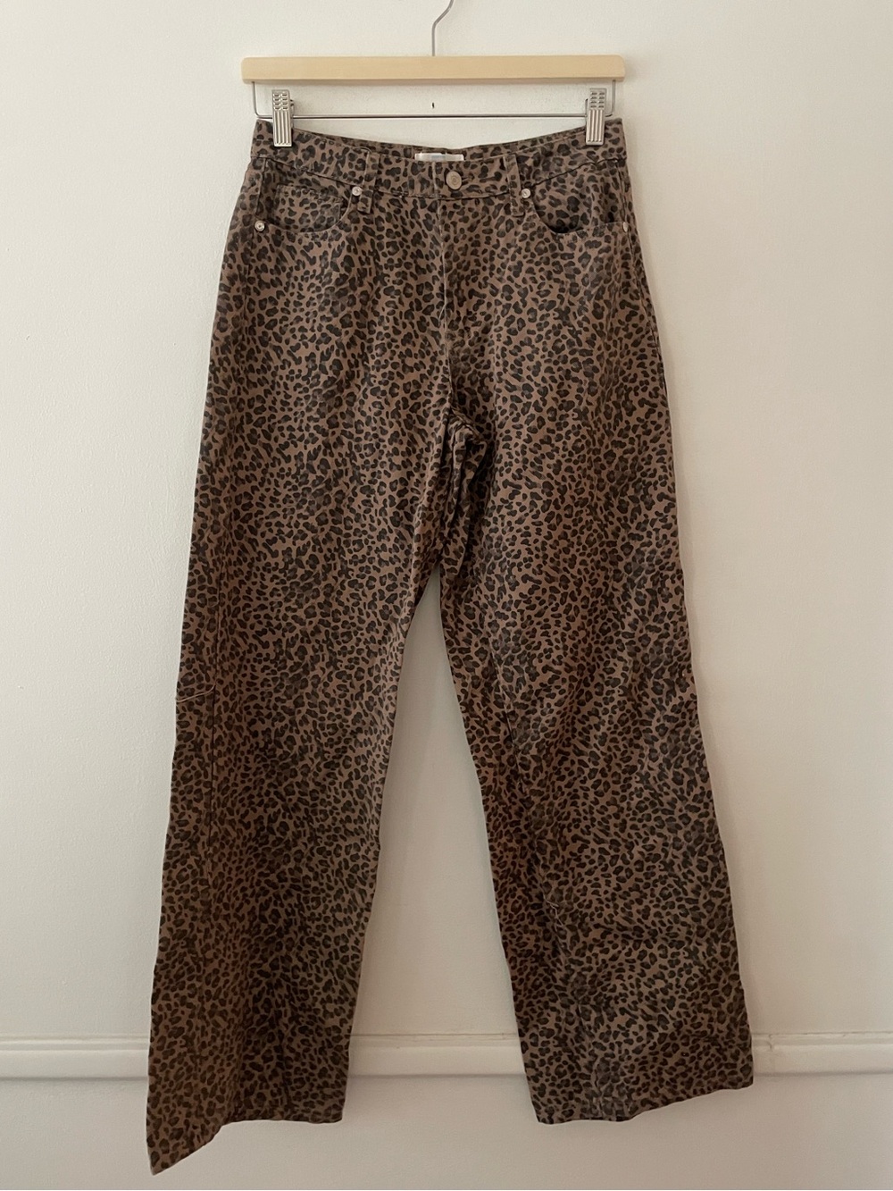 Cali 1850 Leopard Print Wide Leg Jeans Size 3